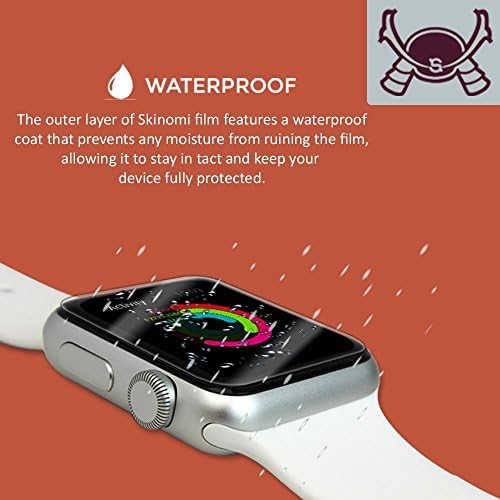 Skinomi Techskin [6-Pack] מגן מסך ברור עבור Apple Watch 38 ממ [כיסוי מלא] סרט TPU נגד Bobble HD
